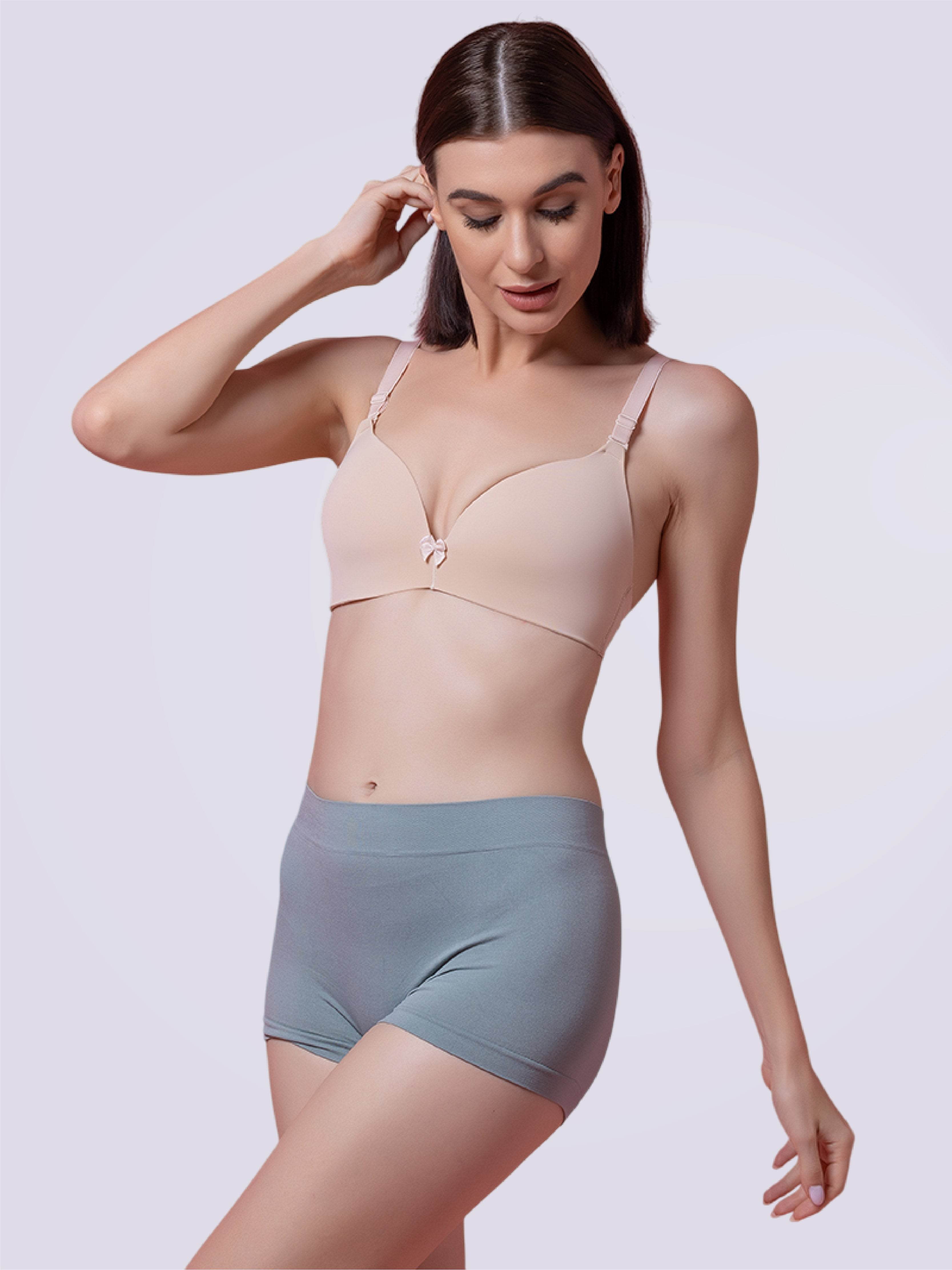 Drop-Dead Soft Lycra Deep Neck Lightly Padded 3/4 Coverage Non- Wire Bra - Bold And Bae Fashion