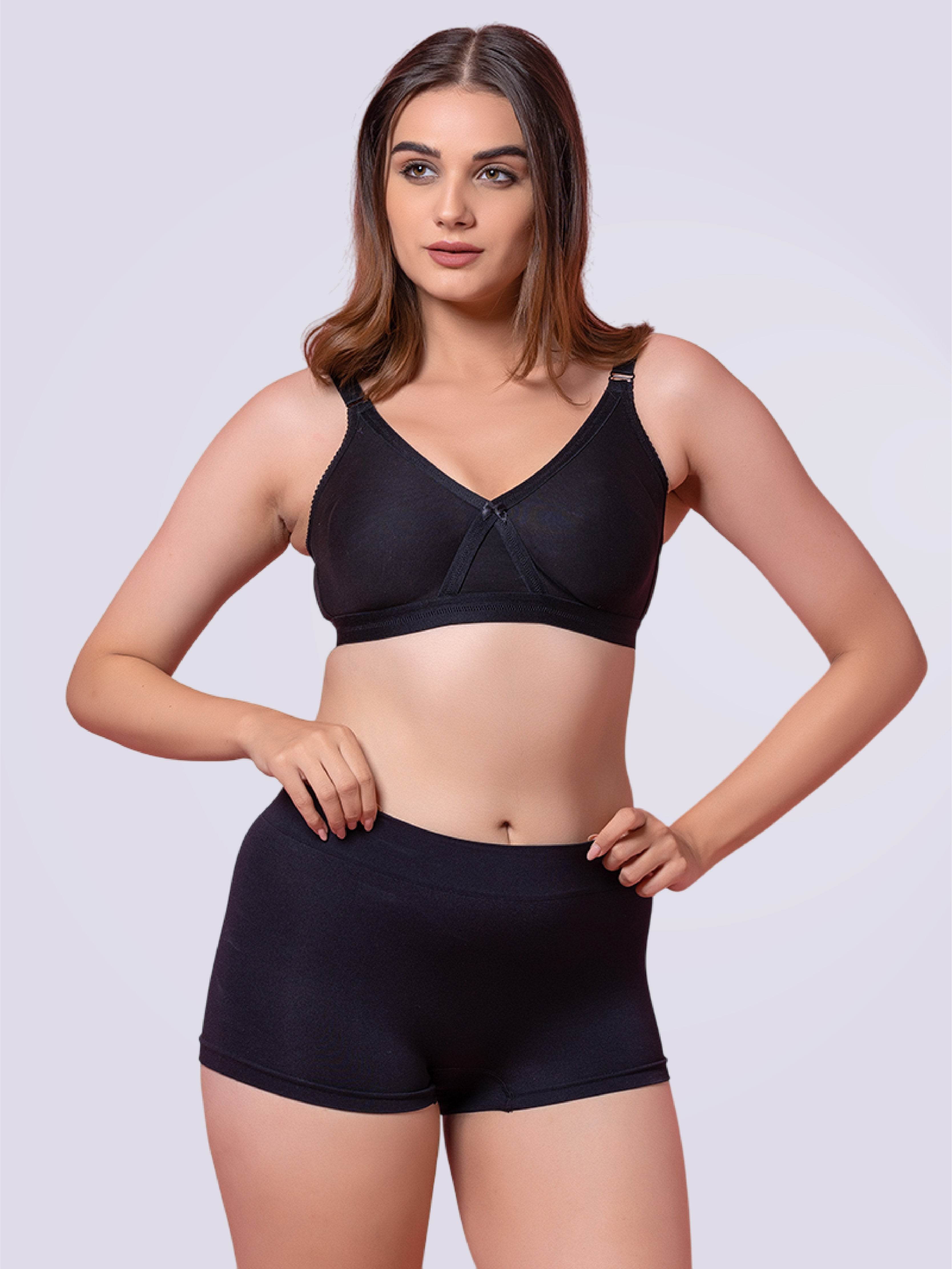 Tenacious + Size T-Shirt Non Padded Full Coverage Bra In Navy Blue - Bold And Bae Fashion