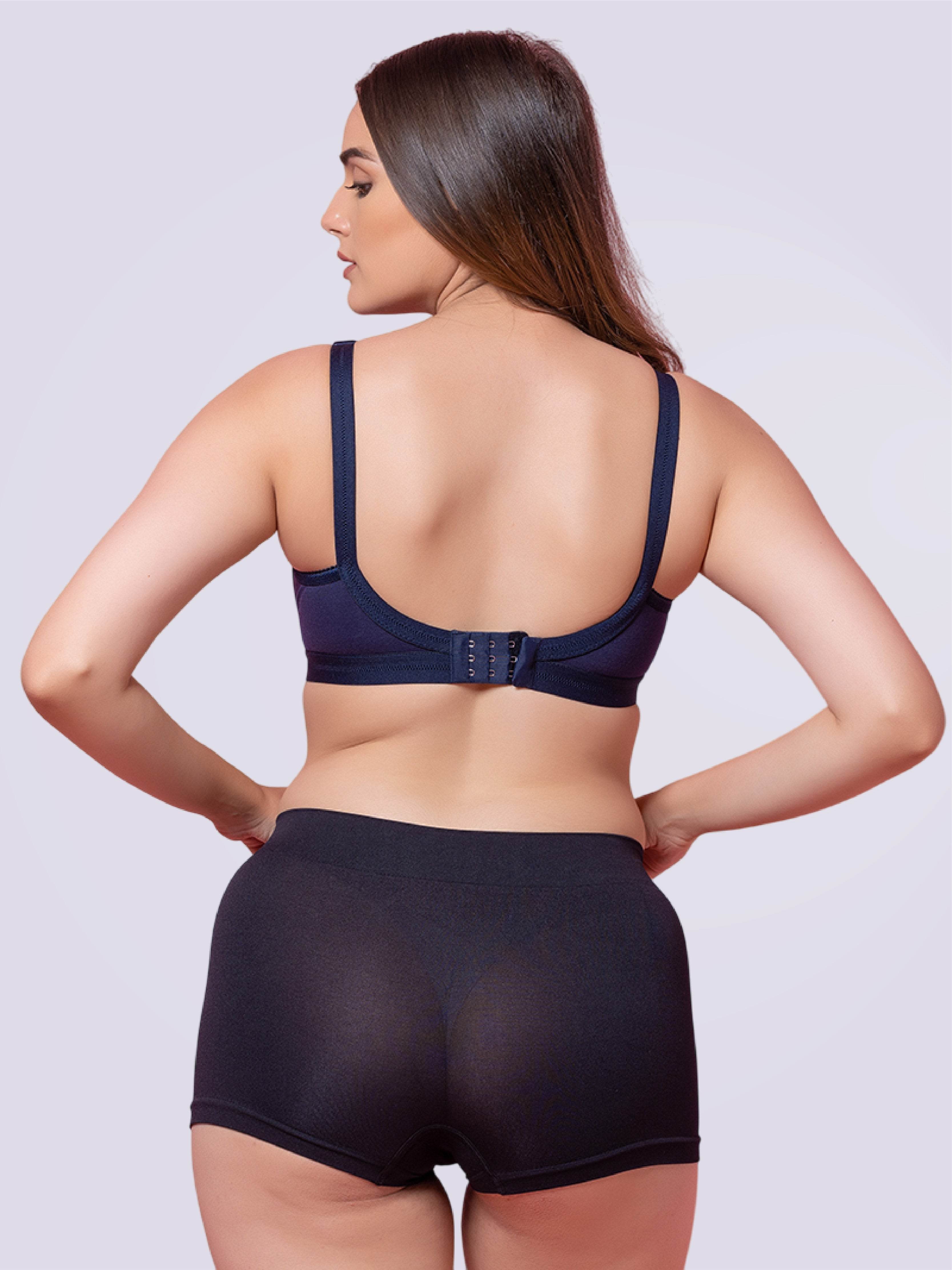 Tenacious + Size T-Shirt Non Padded Full Coverage Bra In Navy Blue - Bold And Bae Fashion