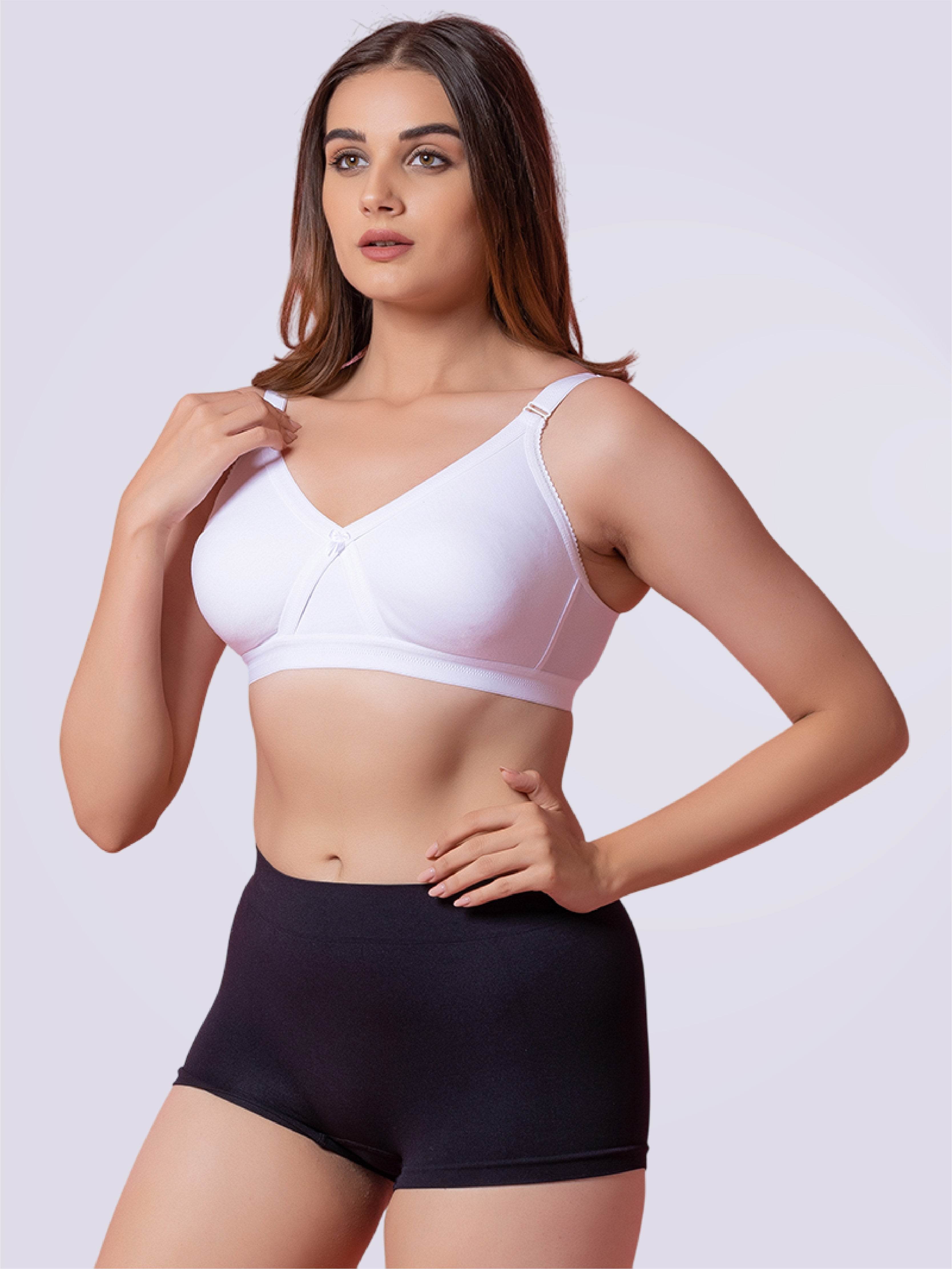 Tenacious + Size T-Shirt Non Padded Full Coverage Bra In White - Bold And Bae Fashion