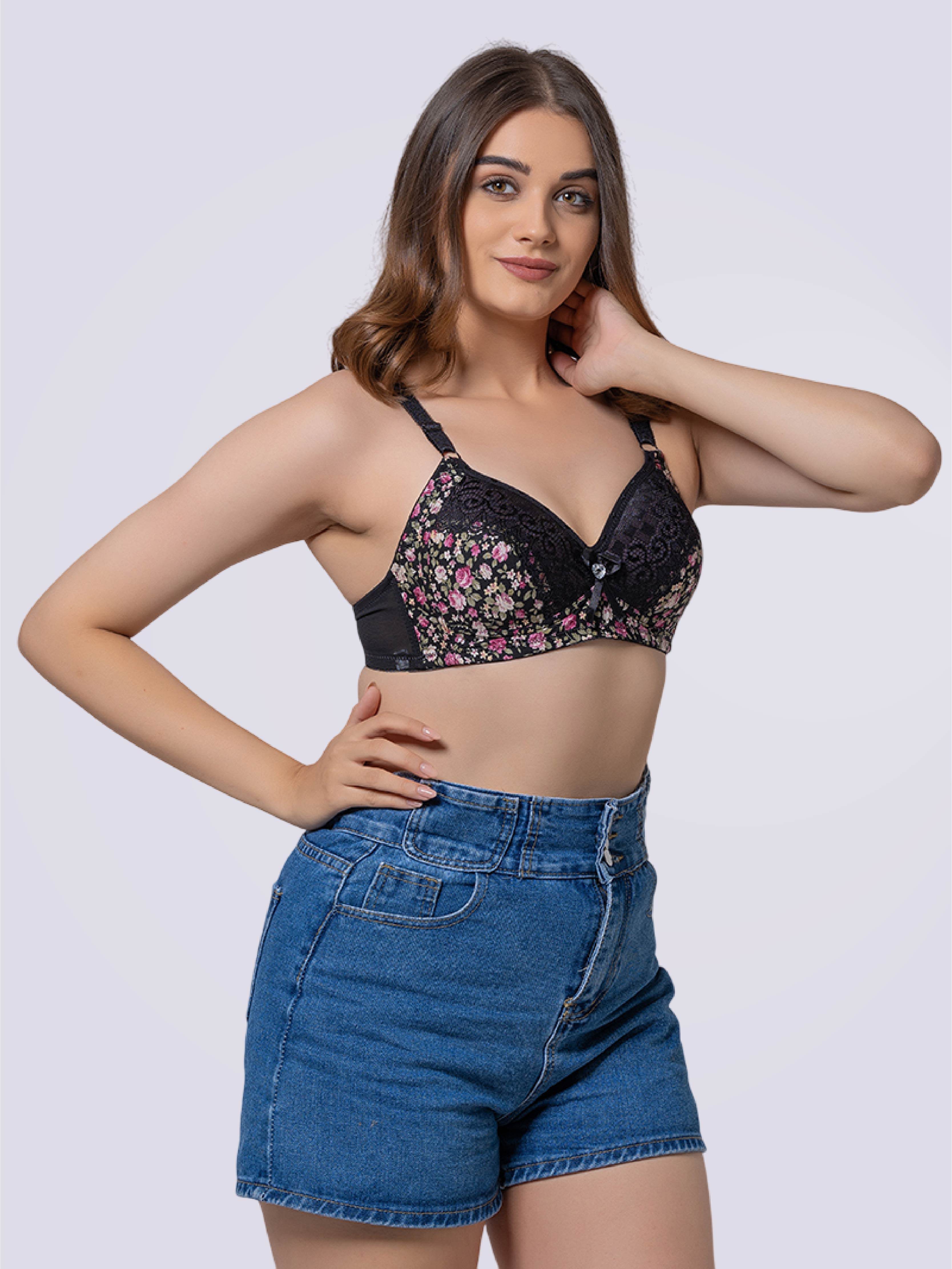 Floral Fun Lightly Padded Non-Wire Full Cup Bra - Bold And Bae Fashion