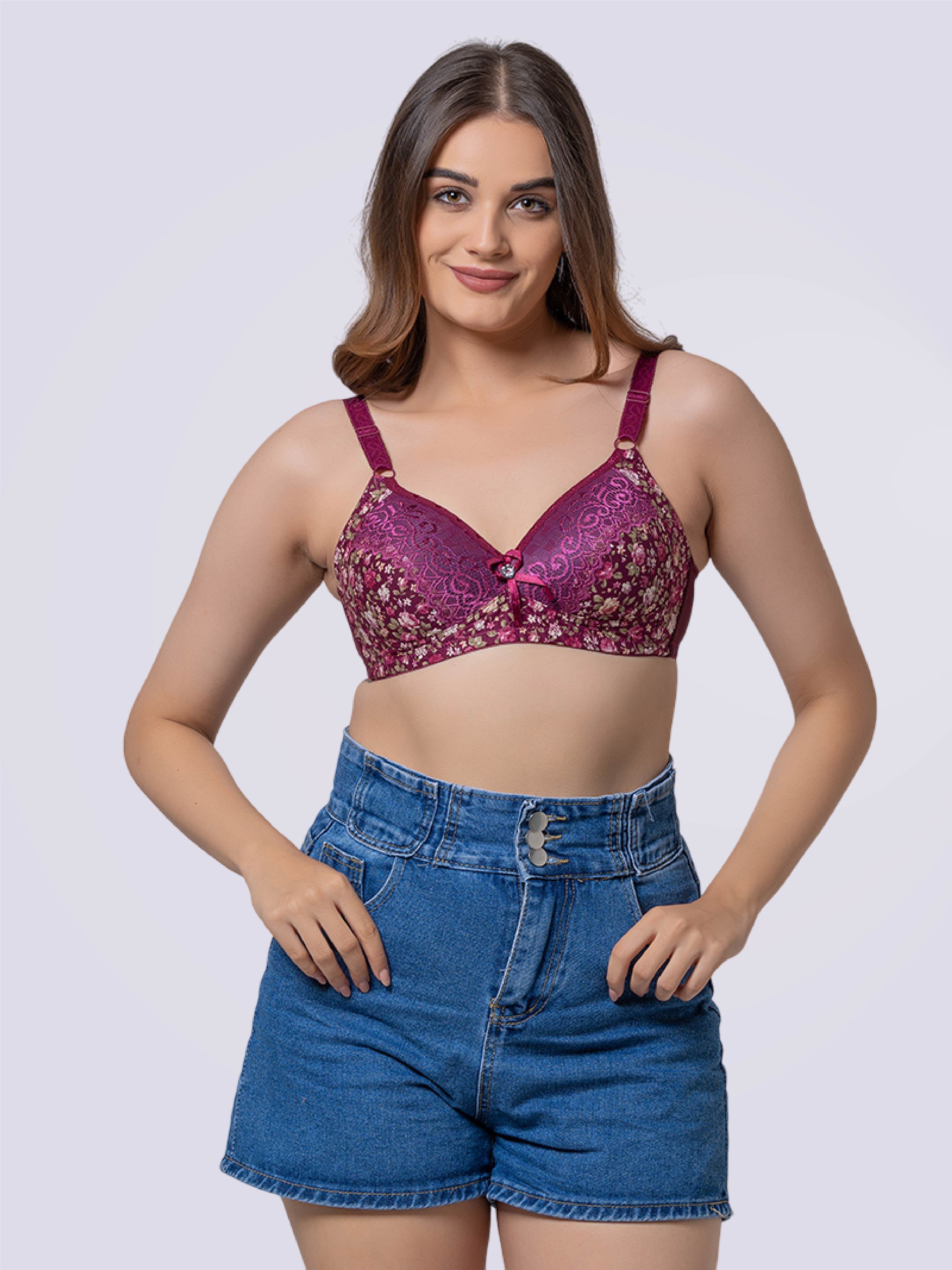 Floral Fun Lightly Padded Non-Wire Full Cup Bra - Bold And Bae Fashion