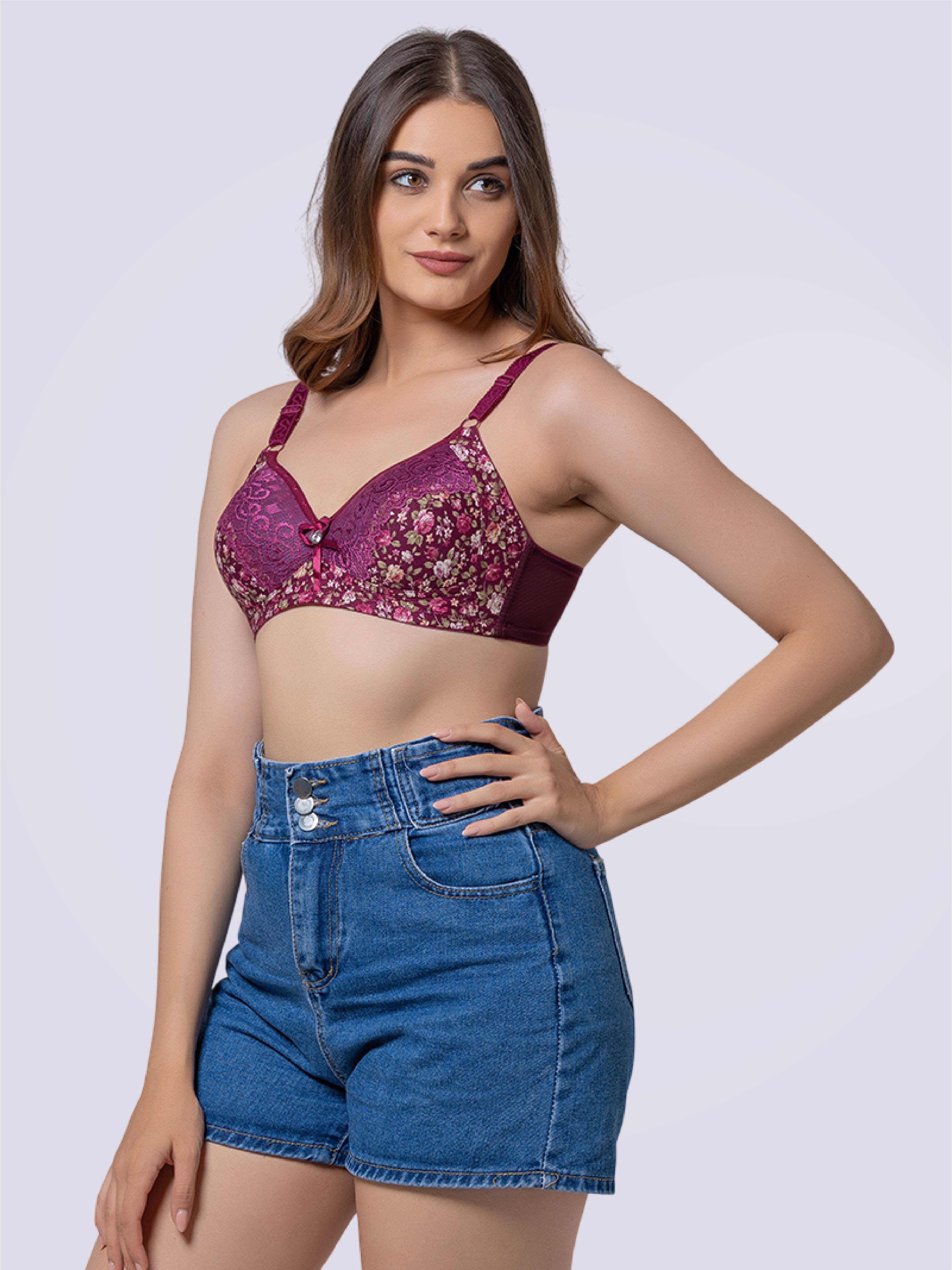 Floral Fun Lightly Padded Non-Wire Full Cup Bra - Bold And Bae Fashion