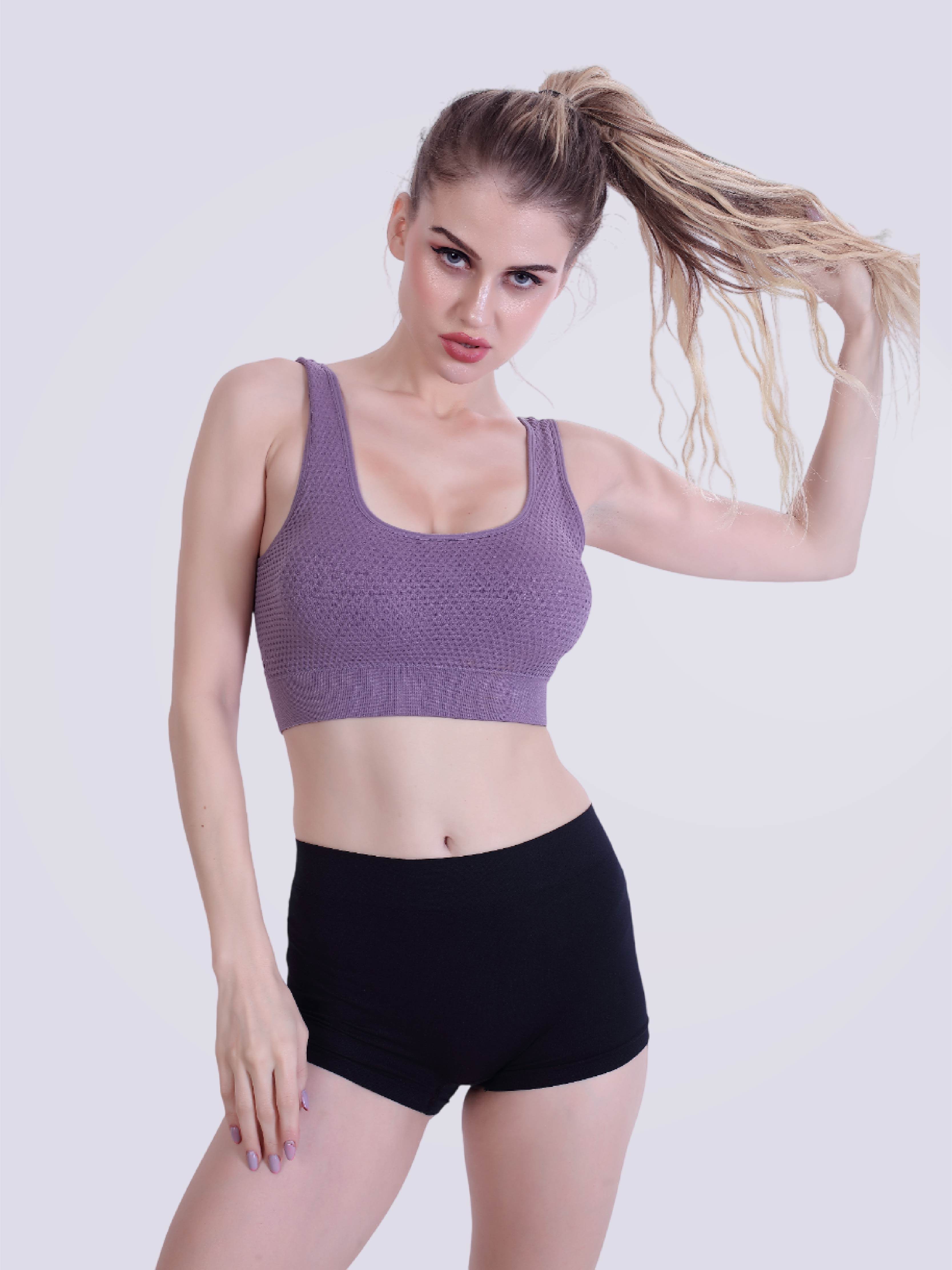 Mesh Marvel Full Coverage Padded Bra In Purple - Bold And Bae Fashion