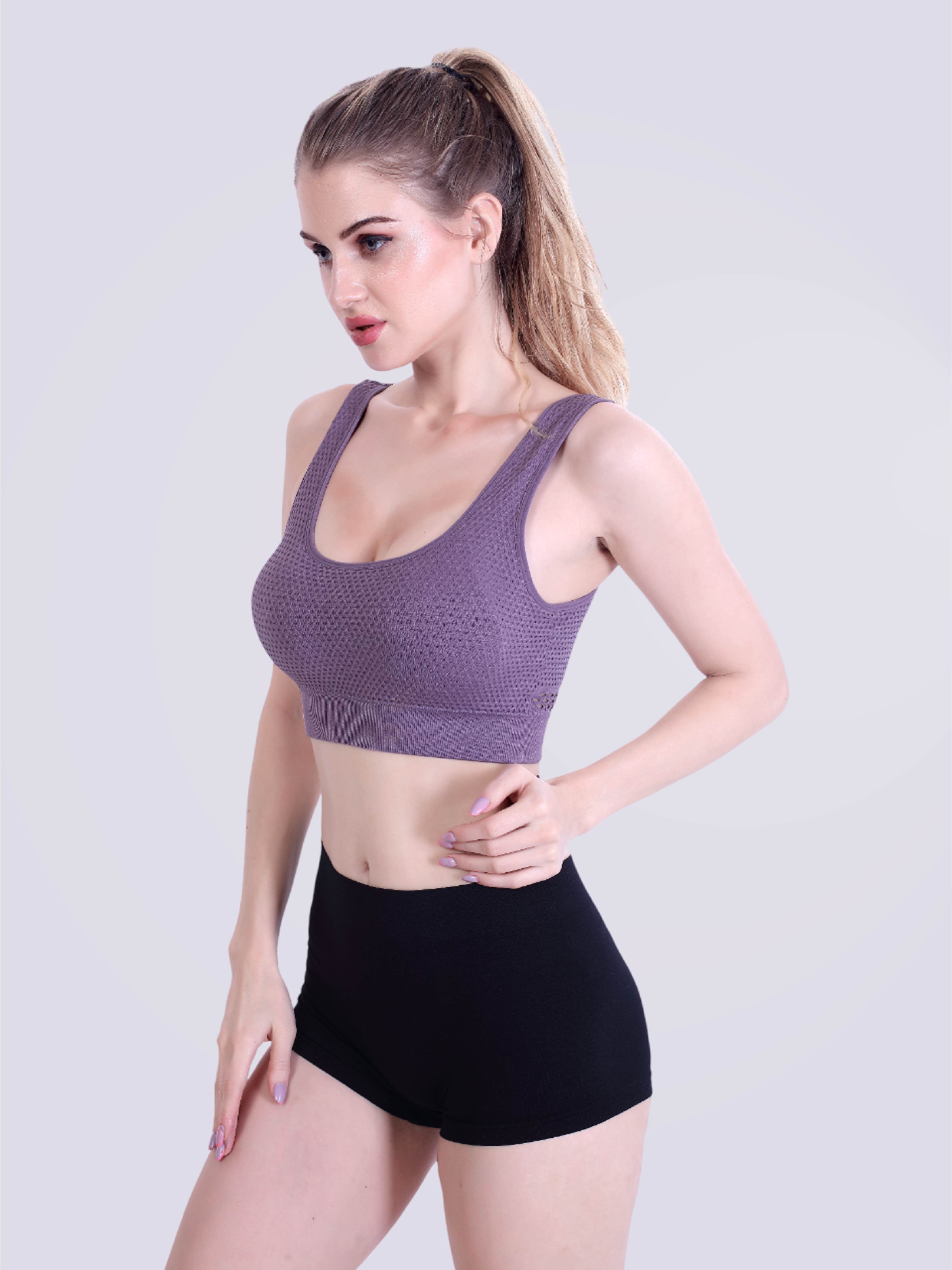 Mesh Marvel Full Coverage Padded Bra In Purple - Bold And Bae Fashion