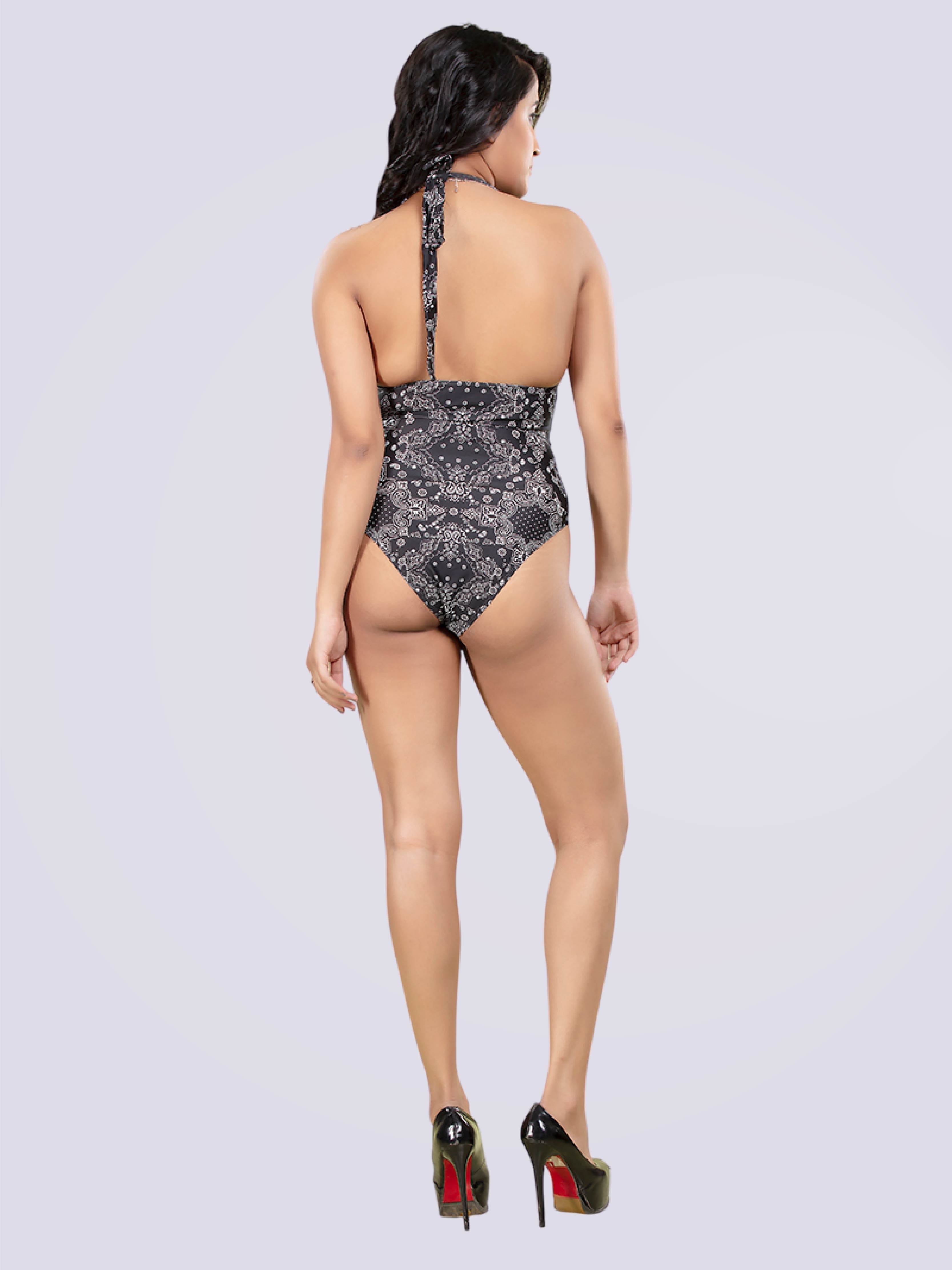 Deep-Neck Monokini In Black - Bold And Bae Fashion