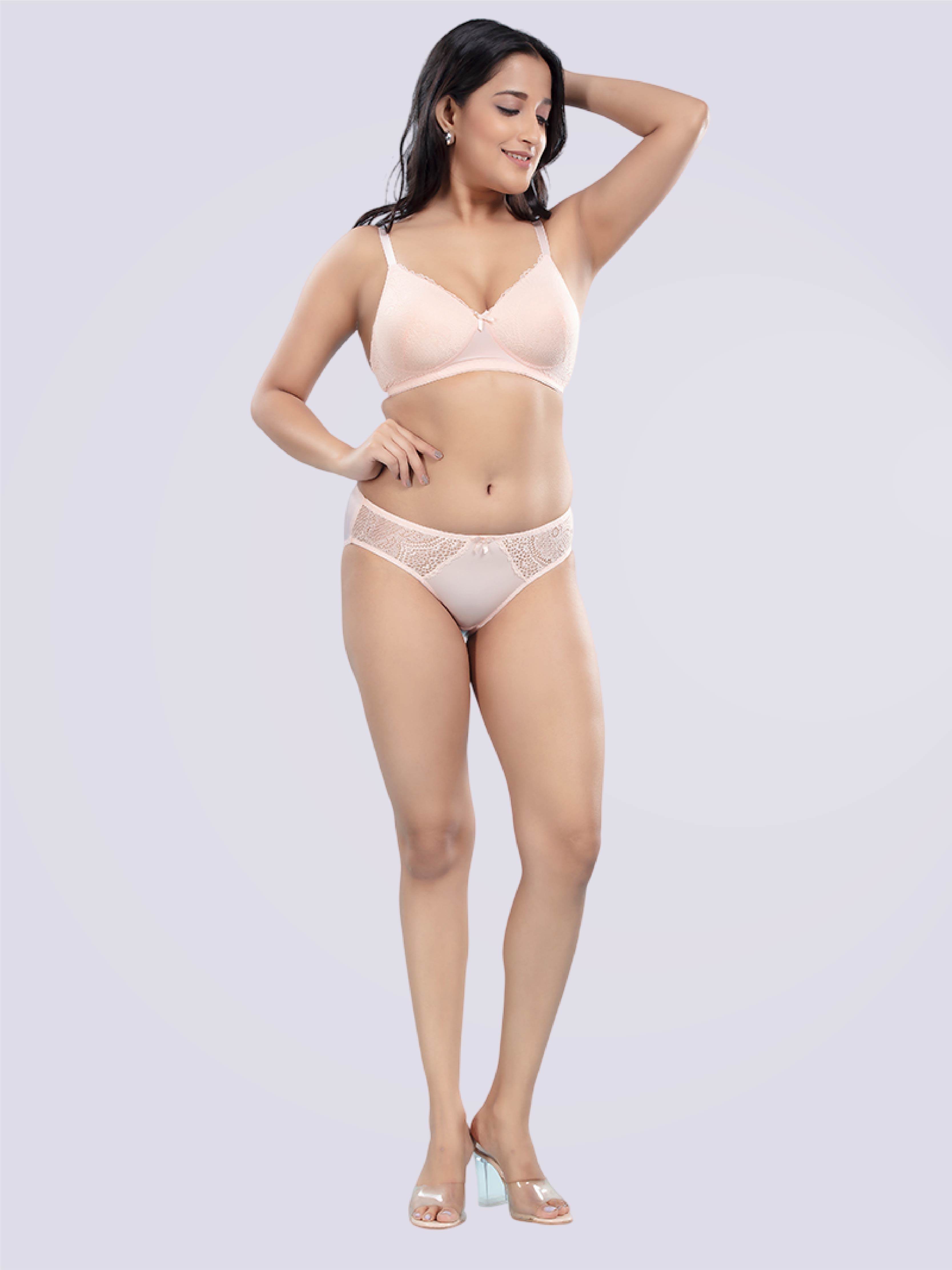 Pretty Netted Padded Bra And Panty In Blue - Bold And Bae Fashion