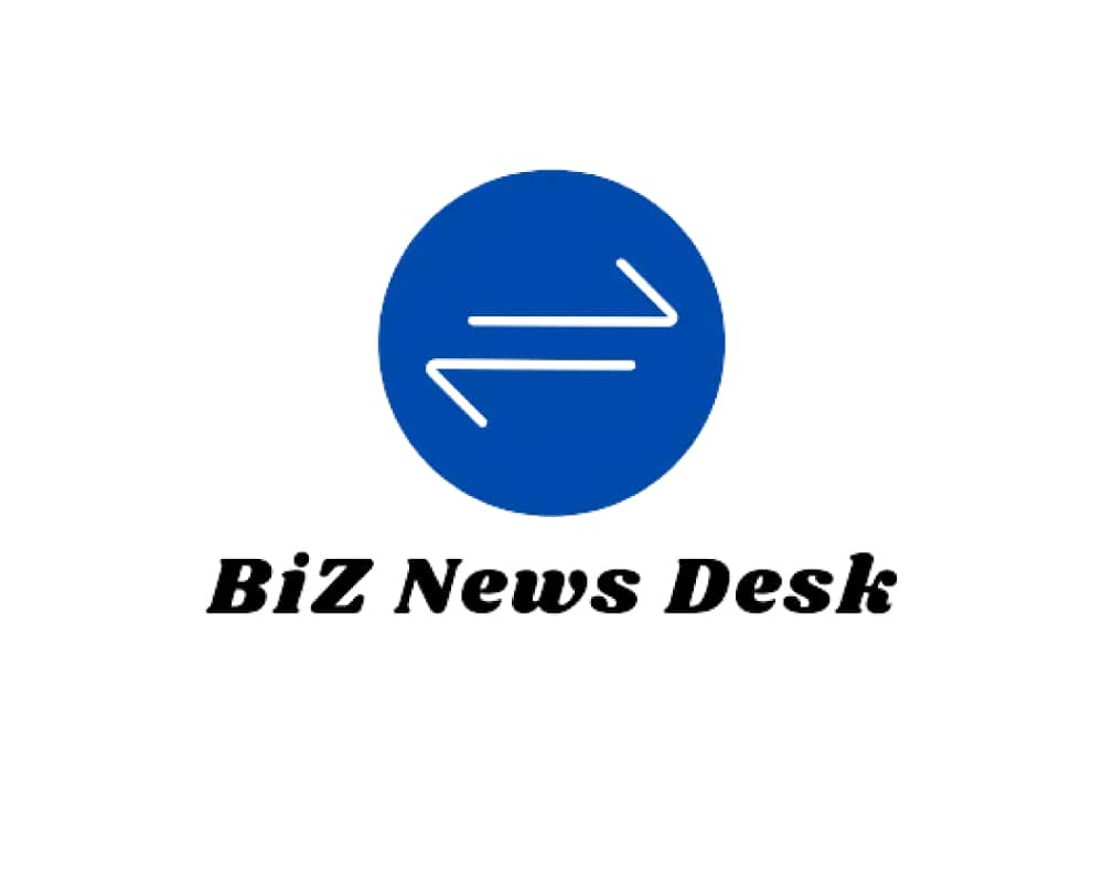 Logo with blue circle and white arrow text on white background