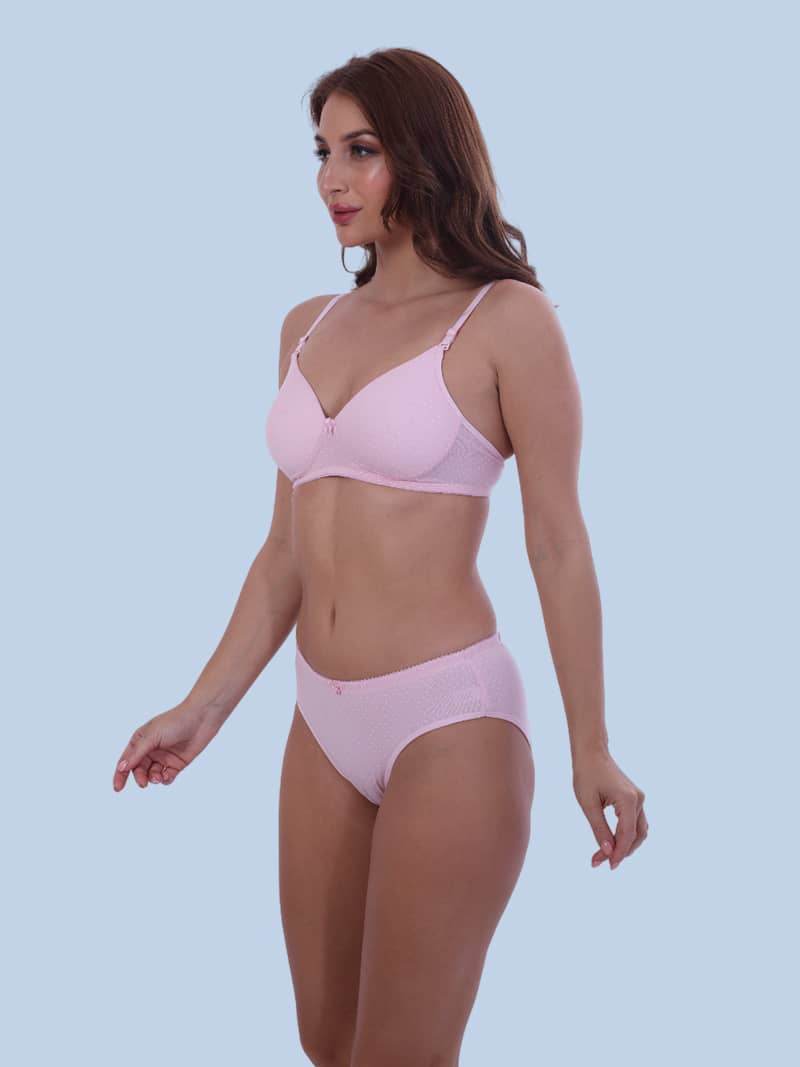 Print Perfection Padded Full Coverage Bra And Panty Set In Pink - Bold And Bae Fashion