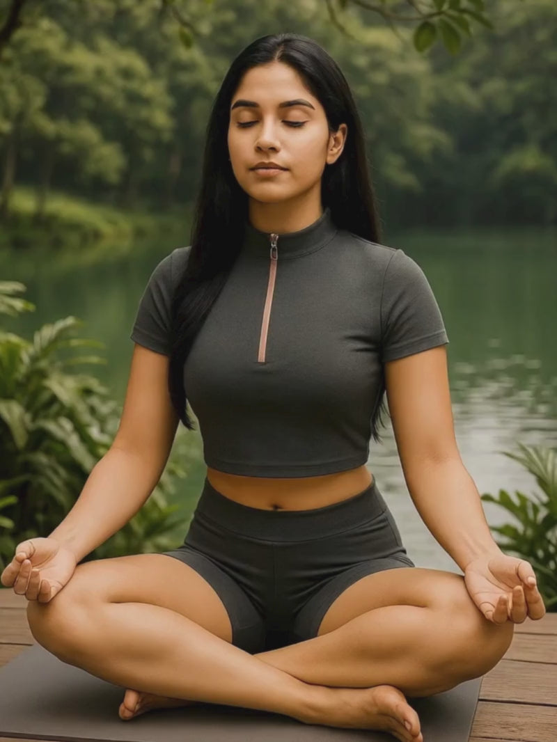 women doing yoga in grey activewear